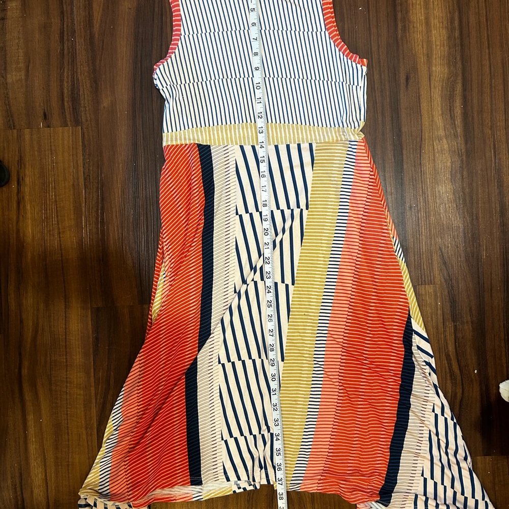 Maeve by Anthropologie Colorful Striped Sleeveless Midi Dress - Picture 9 of 13